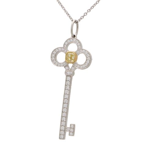 tiffany yellow diamond key pendant